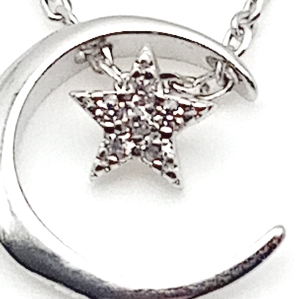Diamante Star and Moon Necklace